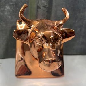 Solid Copper Bull Towel Hook - 4” Vintage